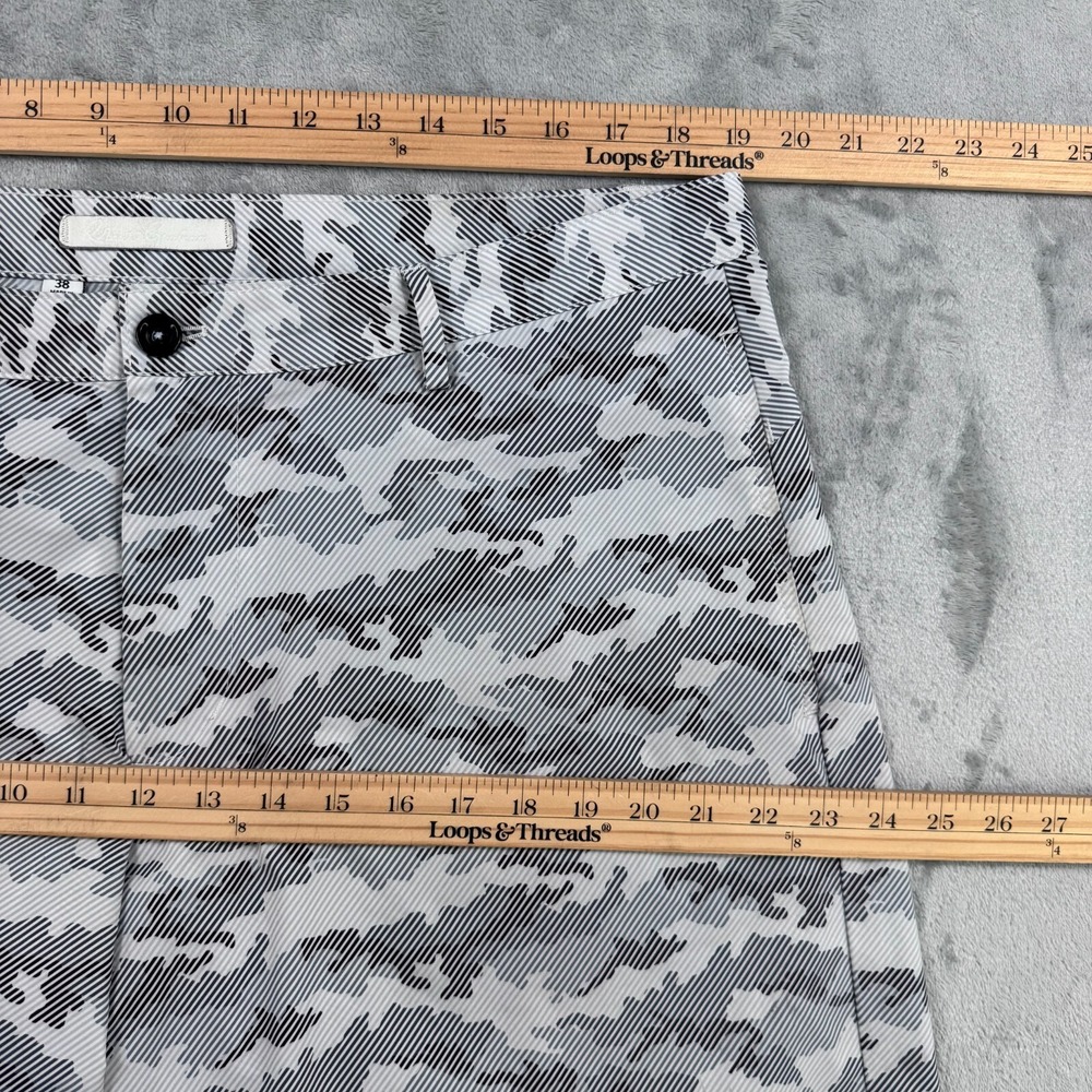 Robert Graham Shorts Mens 38 Gray Biscay Camo Flat Front Regular Fit Chino - Picture 12 of 16